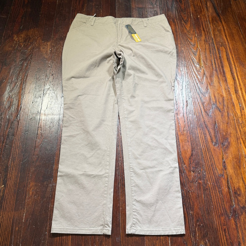 Lee Essential Chino Pants Womens 16W Medium Khaki Straight Fit Mid Rise NWT